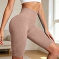 thumbnail image 4 of Women's High Waist Seamless Yoga Shorts, Control Lifting Fitness Shorts,Khaki,XXXXL, 4 of 8