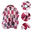thumbnail image 3 of Capa de peluquería de patrón de bloques de 1 Pc Unique Bargains para barbería 62.99"x55.12" Rojo Blanco, 3 of 6