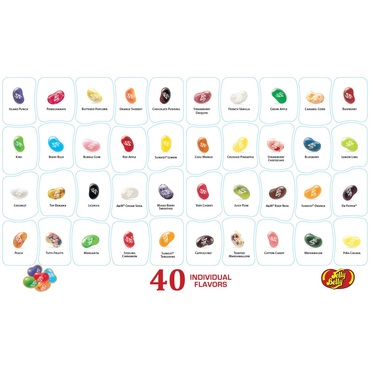 Jelly Belly 40-Flavor Jelly Beans Christmas Box, 17 Ounces