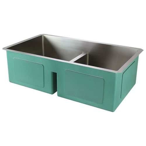 Transolid Diamond 33'' x 19'' Double Basin Undermount Kitchen Sink