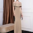 thumbnail image 2 of Cavosen One Shoulder Dresses for Women Bodycon Spaghetti Maxi Mermaid Short Sleeve Evening Gowns Cocktail Elegant Dress, 2 of 5