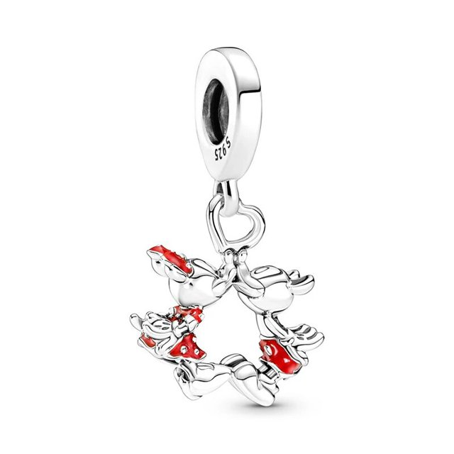 Colgante de plata de ley 925 Original para Pandore, pulsera artesanal, regalo para mujer, Anime, Disney, Lilo & Stitch, familiar, 925