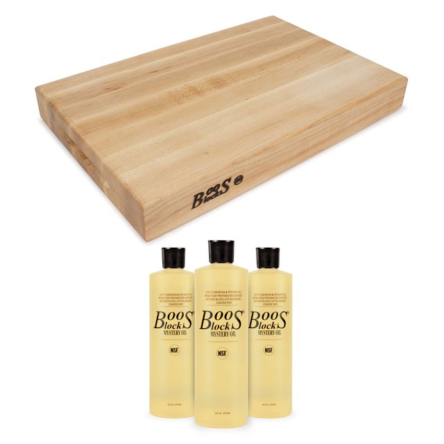 John Boos Réversible 24" Planche à Découper w/16oz Mystère Bloc de Boucher Huile (3 Pack)