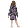 thumbnail image 4 of FORMRS Niños Bathrobe Unisex Hooded Robe Soft Plush Pajamas Sleepwear, Size 2-3T, Black Roses, 4 of 7