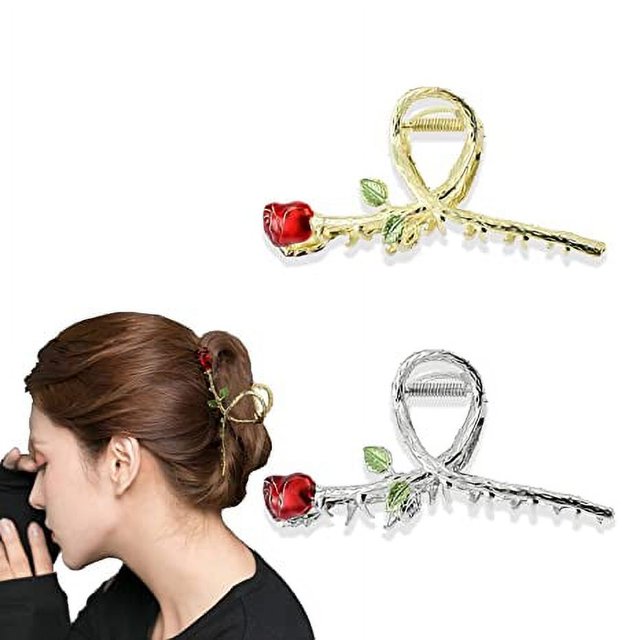 Pinces à Fleurs, Grandes Pinces à Cheveux en Forme de Fleur Pinces à Mâchoires Griffes pour Femmes