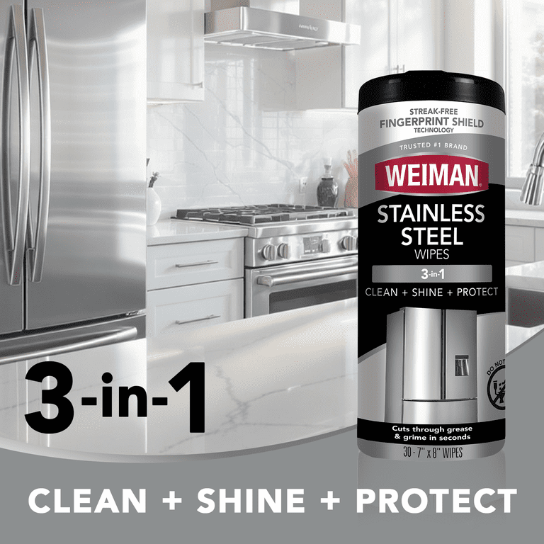 Weiman Stainless Steel Appliance Cleaning Wipes, 30 ct - Walmart.com