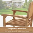 thumbnail image 6 of Costway 1 PCS Outdoor Patio Chair Teak Wood Armchair with Slatted Seat & Curved Seat, 6 of 9