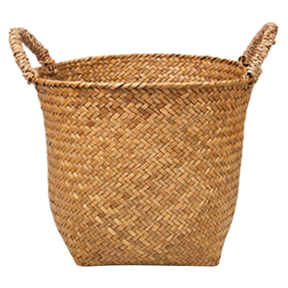 UPOUART Large Wicker Baskets for Storage Round Sea Grass Dirty Clothes Storage 1Set
