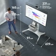 thumbnail image 4 of ONKRON Mobile TV Stand for 50"-86" Screens up to 200 lbs, Adjustable Modern Rolling, max VESA 800x500, 4 of 10