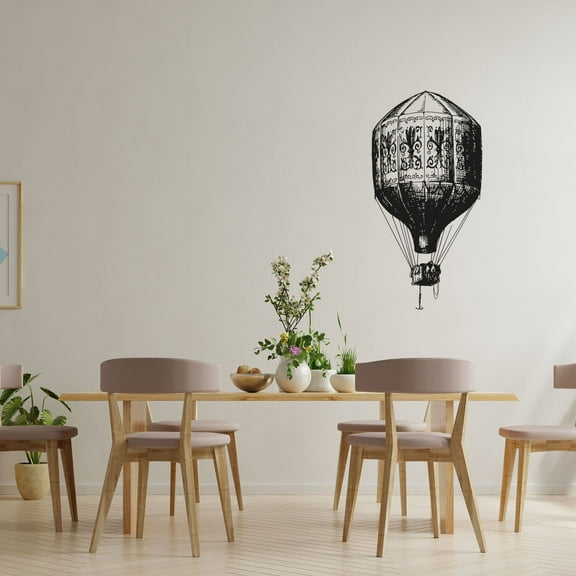 Hot Air Balloon Balloons HotAir Decorative Drawing Silhouette Vinyl Design Wall Sticker Art Decal Boy Girl Kid Room Bedroom Nursery Kinder Playroom Home Decor Stickers Decoration Size (40x24 inch)