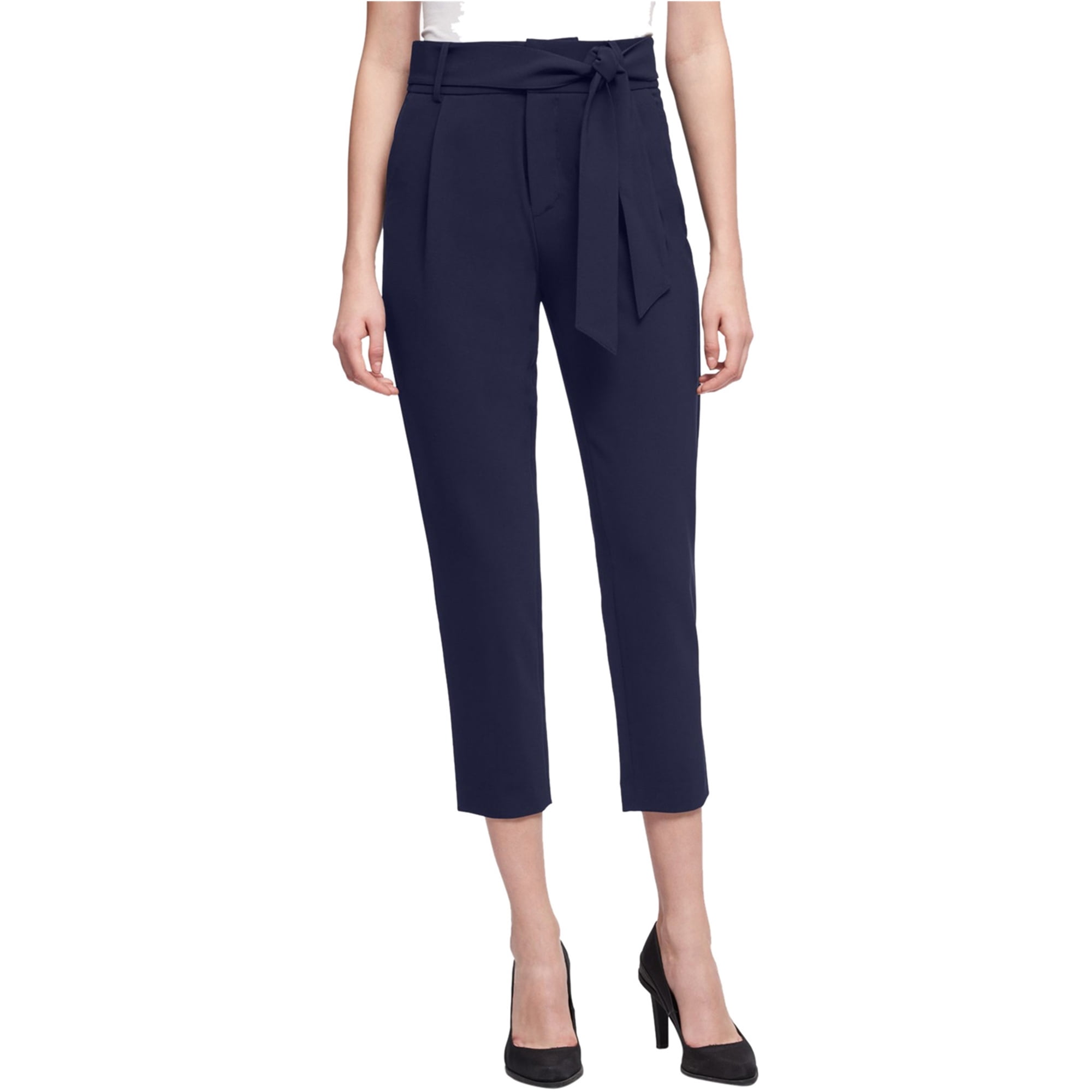 DKNY Womens Tie-Waist Casual Cropped 