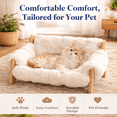 thumbnail image 2 of Cat Sofa Bed for Indoor Cats, Elevated Cat Couch with Wooden Frame, Washable Fluffy Cushion, Cooling Mat Cushion,Raised Pet Bed Furniture for Small Dogs & Cats, Modern Cozy Kitty Lounge, 2 of 5