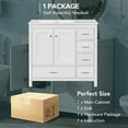 thumbnail image 6 of M optimized 36 Inch Bathroom Vanity, Bathroom Cabinet with Sink, 5 Drawers, Solid Wood Frame, 2 Doors, Freestanding Single Sink Bathroom Cabinet, 6 of 9