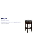 thumbnail image 5 of Flash Furniture Carol 29'' High Backless Cappuccino Wood Barstool with Carved Apron and Black LeatherSoft Swivel Seat, 5 of 10