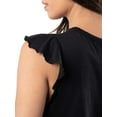 thumbnail image 5 of Lee Womens and Plus Ruffle Sleeve Crewneck Tank Top, S-4X, 5 of 6