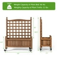 thumbnail image 2 of Gymax 2PC 32in Wood Planter Box w/Trellis Mobile Raised Bed for Climbing Plant, 2 of 10