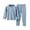 Blue, variant on BFHHYA Kids (1-12Y) Thermal Underwear Set Boys Girls Striped Long Sleeve Top & Elastic-Waist Cuffed Pants Loungewear Set Sleepwear for Fall/Winter
