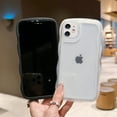 thumbnail image 5 of Compatible with iPhone 11 Case 6.1" 2019, Cute Kawaii Curly Wave Frame Shape Soft Silicone Shockproof Protective Phone Cover for Women Girls, Clear, 5 of 14