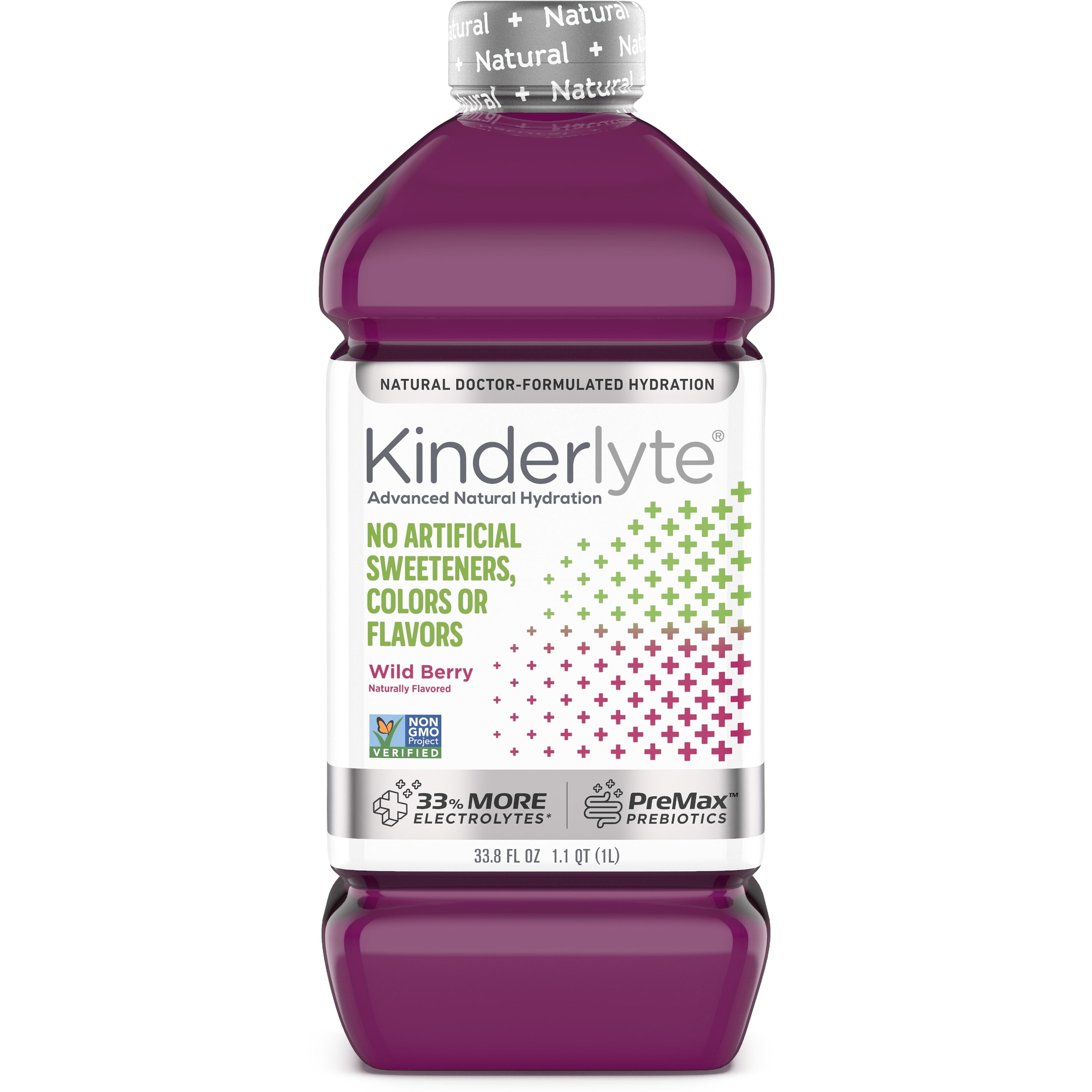 KinderLyte Advanced Hydration Electrolyte Solution, Wild Berry, 33.8 fl oz Bottle