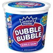 Dubble Bubble Gum, Individually Wrapped, 300 Pieces in resealable tub
