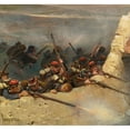 thumbnail image 3 of Jean-Baptiste Édouard Detaille 13x12 Black Modern Framed Museum Art Print Titled - Ambushed Behind a Wall. Line Infantrymen; a Fragment from the Panorama of the Battle of Champigny, 3 of 5