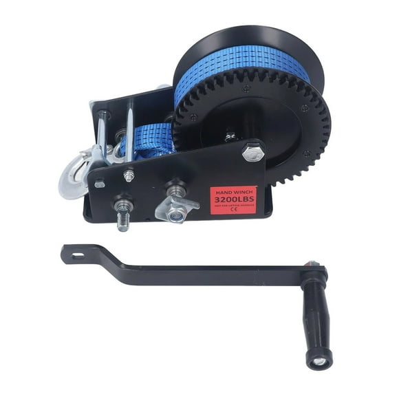 3200lbs Small Hand Winch Alloy Steel Strong Traction 2 Way Ratchet Anti Slip Handle Trailer Winch For Industry ,Excellent Towing Capacity