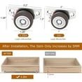 thumbnail image 6 of 1Inch 8Pcs Mini Low Profile Casters, Small Side Mount Drawer Caster Wheels, Rigid Casters Wheels for Furniture, Underbed Drawers, Trays, DIY Project, Load 24Lbs/Each, 6 of 10