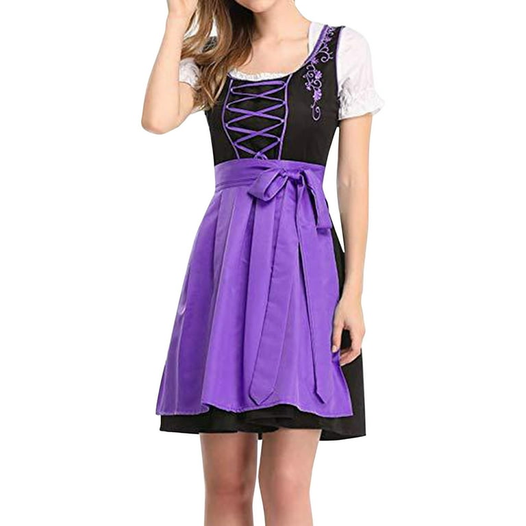 HGWXX7 Womens Dresses Size Ladies Oktoberfest Bavarian National Traditional Dress Workwear -