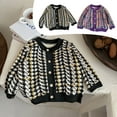 thumbnail image 4 of Odeerbi Kids Girls Plaid Cardigan Cute Printed Fall Winter Warm Coat 1-10 Years Long Sleeve Jacket Children's Clothes Purple, 4 of 4
