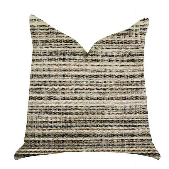 Skyway Lines Luxury Brown-Beige Multi Tones Throw Pillow, 12 x 25 in.