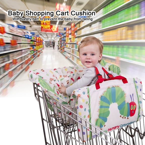 Suodoka Baby Shopping Cart Cushion Children Trolley Seats Protection Covers Travel Bag Protector, Four Seasons Universal Fit Cushion Caterpillar Pattern, 9.84 inches / 25 cm Length, Multicolor