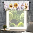 thumbnail image 4 of Spring Retro Valances for Windows Watercolor Sunflower Lavender Garden Plants Rod Pocket Curtain Valance Window Treatment Short Curtains for Kitchen Living Room, 60"x14", 4 of 9