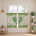 thumbnail image 2 of St Patrick's Day Tier Curtains 54 Inch Length, Green Shamrock Love Plants Retro Rustic Beige Cafe Short Curtains for Bathroom Sink, Small Kitchen Curtain Light Filtering Drapes 2 Panels 27.5"Wx54"L, 2 of 8