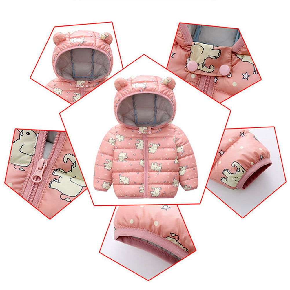 URMAGIC Newborn baby Boy Girl Cute Cartoon Print Jacket Winter Clothes Sweater Outfit Toddler Puffer Coat