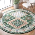 thumbnail image 2 of SAFAVIEH Aspen Dedrick Southwestern Wool Area Rug, Green/Ivory, 7' x 7' Round, 2 of 8