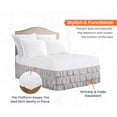 thumbnail image 3 of CCNY 14" Inch Drop Multi Ruffled Bed Skirt King Size 100% Microfiber Made Light Grey Color, 3 of 6