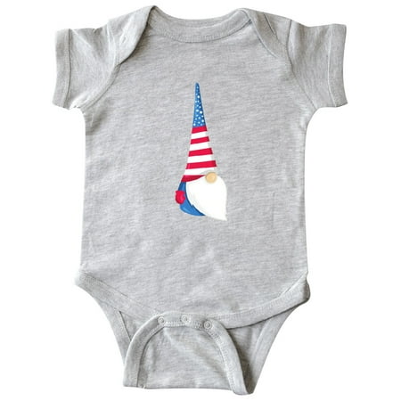

Inktastic Fourth Of July Gnome With Long Beard And Hat Gift Baby Boy or Baby Girl Bodysuit