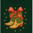 thumbnail image 2 of Embroidered Christmas Cowgirl Sweatshirt: Western Floral Boots, Coquette Xmas Gift, 2 of 4