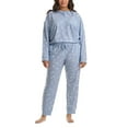 thumbnail image 5 of Splendid Women's 2-Piece PJ Soft French Terry Top and Pants Lounge Set (Blue, XXL, 610721), 5 of 6