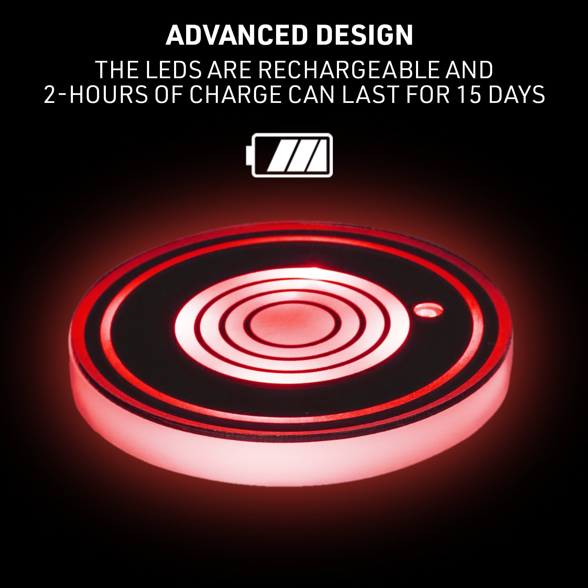 Xtreme Multi-Color LED Cup Holder Light, Color-Changing, Universal Car Compatibility, Automatic Night Switch, Smart Sensor, Micro-USB Cable for Recharging, 15 Day Charge 2 Pack
