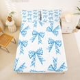 thumbnail image 5 of Erosebridal Blue Princess Bow Queen Sheet Sets For Girls,Cartoon Dreamy Bowknot Kids Bed Set 4pcs, 5 of 6