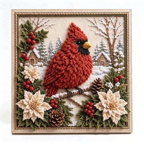 3D Christmas Fabric Poke Art Kit, DIY Christmas Craft Kit with Simple Illustrated Guide,Handmade Fabric Poke Art Kit for Adults and Beginners