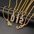 thumbnail image 5 of ChainsProMax Men Cubic Zirconia 0-9 Number Pendant, Lucky Jewelry Necklace, Gold Plated, 5 of 10