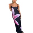 thumbnail image 3 of Women Spaghetti Strap Sleeveless Dress Floral Print Long Party Dress, 3 of 5