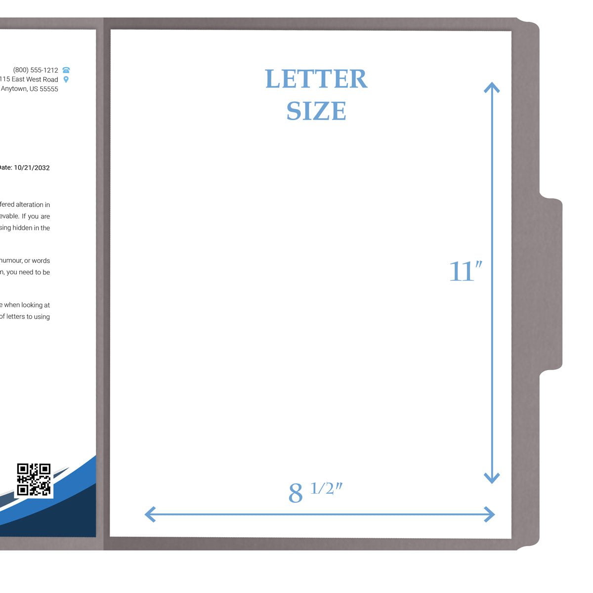 Gray Color File Folders, 1/3 Cut Top Tab, Letter Size, Perfect for Organizing Documents in File Drawers, Box of 100