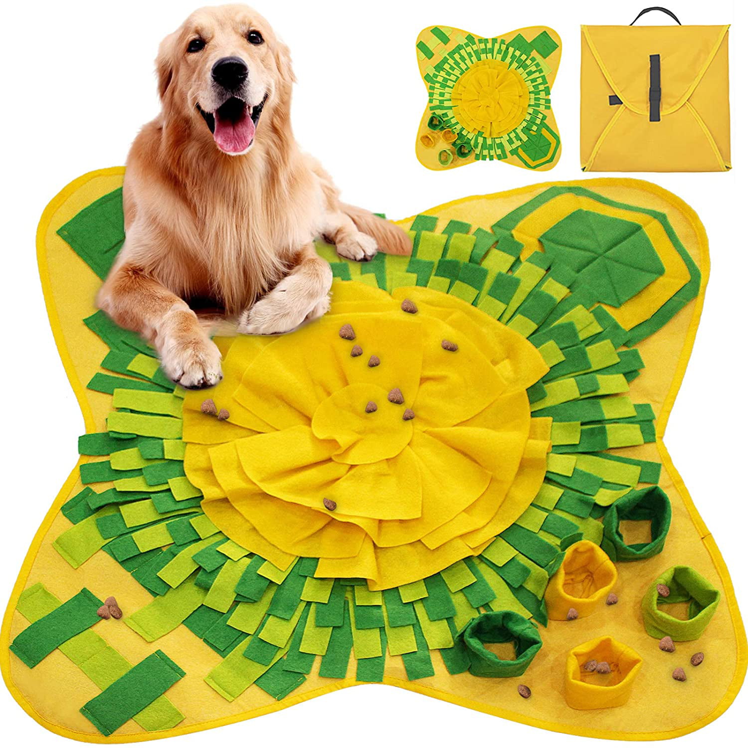 PATIO PLUS Snuffle Mat for Dogs Pet Training Mat Dog Feeding Mat Skill Puzzle Toys Slow Feeding Stress Release Pad 70x70cm