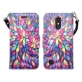 thumbnail image 2 of For TracFone/Straight Talk LG L413 Case/LG 413DL Case/Premier Pro LTE Case Pu Leather Flip Wallet Case [ID&Credit Card Slots] Phone Cases&nbsp;for LG Xpression Plus - Rainbow Flower, 2 of 6