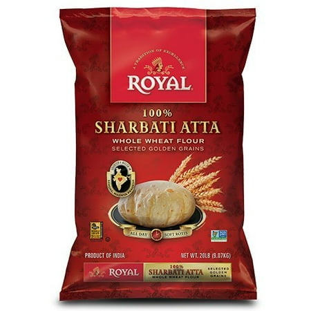 Royal Sharbati Atta 100% Whole Wheat Atta, 20lbs