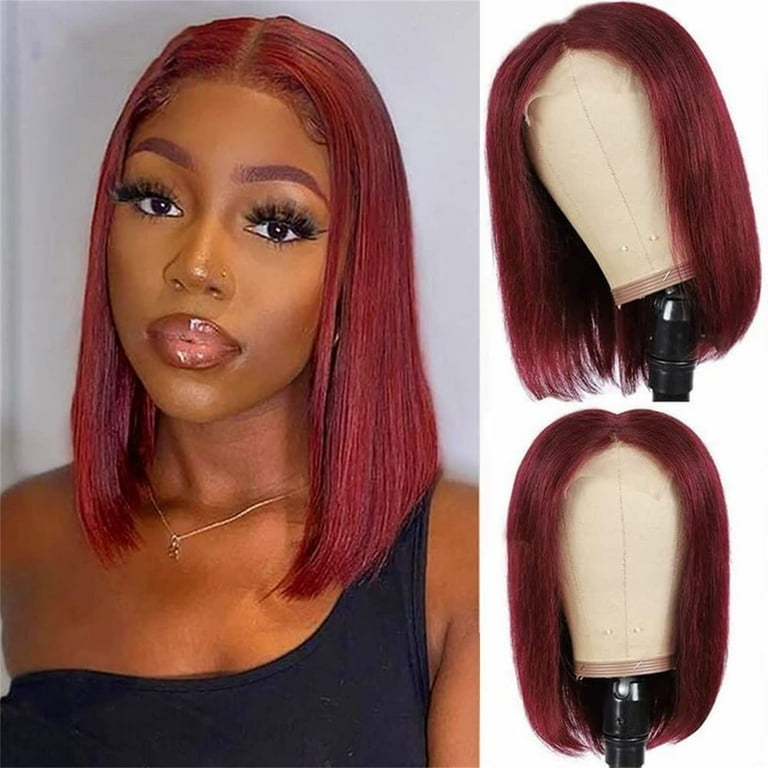 1/6 女性ヘッド : Red Long Straight Hair Two Tone Burgundy Straight 13