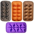 thumbnail image 1 of Halloween Candy Molds 4 Pcs Chocolate Molds Silicone with Ghost Pumpkin Bat & Witch Hat, 1 of 7